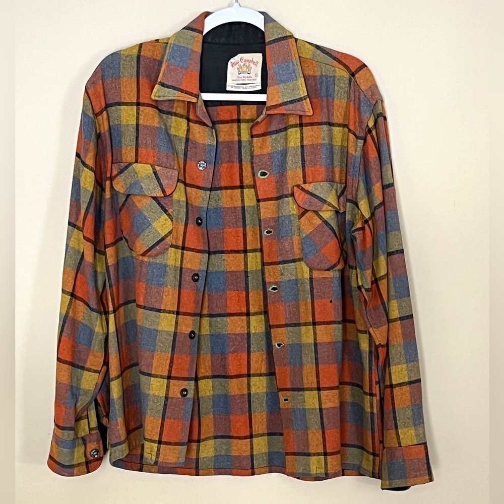 Casual Plaid Button Down Shirt - Multicolor